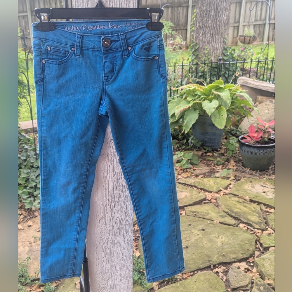 Justice Vibrant Blue Skinny Jeans for Girls
